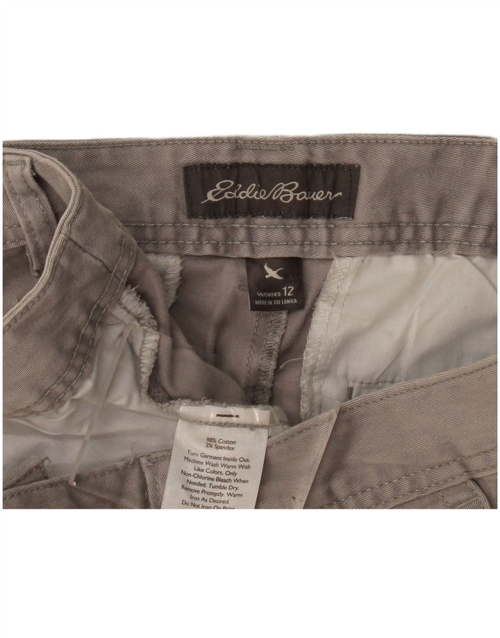 Eddie Bauer Damen Chino-Shorts US 12 Large W36 Graue Baumwolle