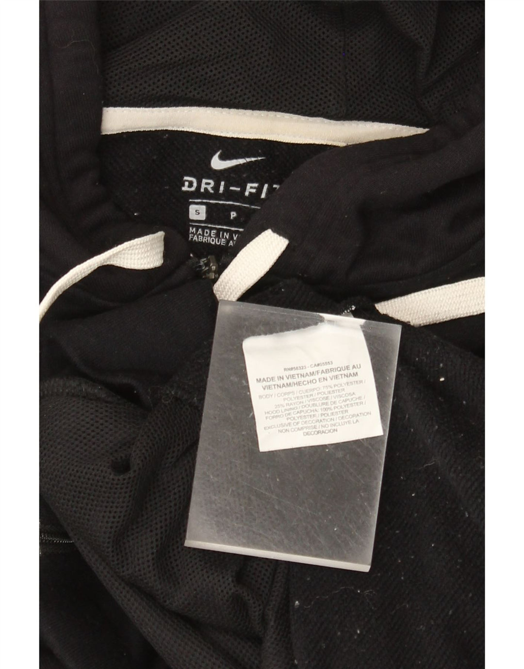 NIKE Womens Dri Fit Oversized Zip Hoodie Pullover UK 10 Small Schwarz