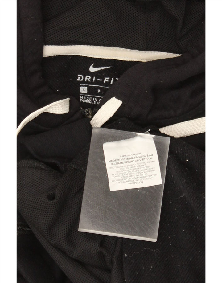 NIKE Womens Dri Fit Oversized Zip Hoodie Pullover UK 10 Small Schwarz