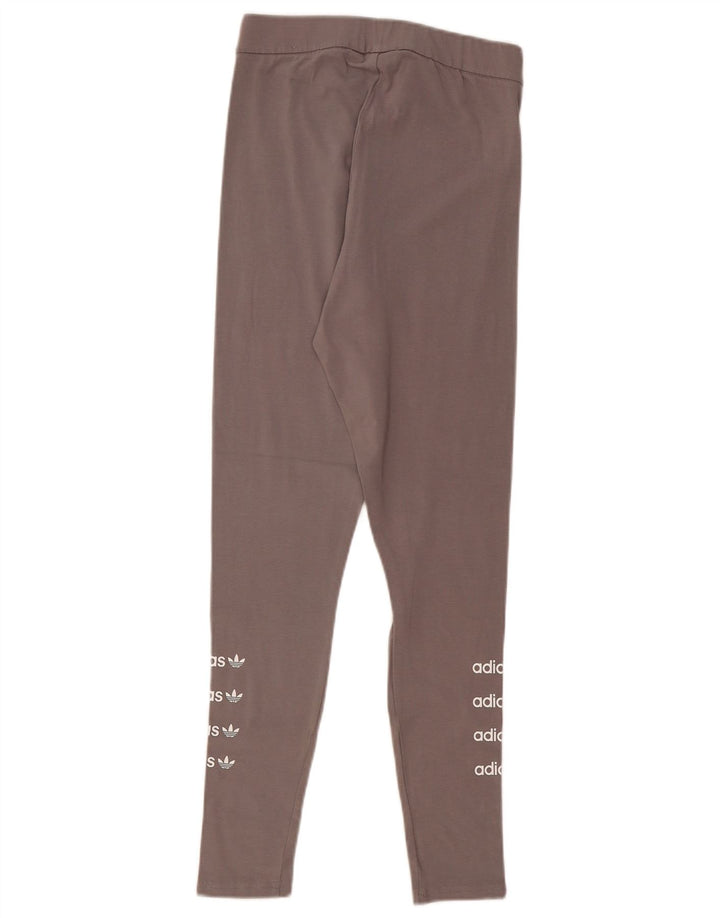 ADIDAS Damen Graphic Leggings UK 12 Mittelgraue Baumwolle