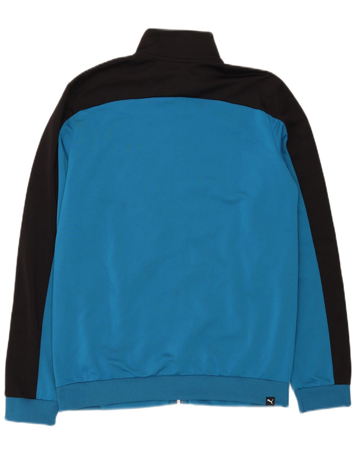 Puma Jungen-Trainingsanzug-Top-Jacke, 15–16 Jahre, blaues Farbblock-Polyester