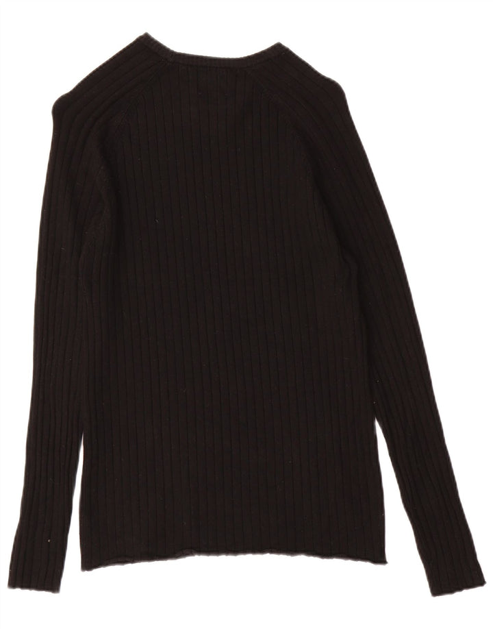 Zara Herren-Pullover mit U-Boot-Ausschnitt, kleine schwarze Viskose