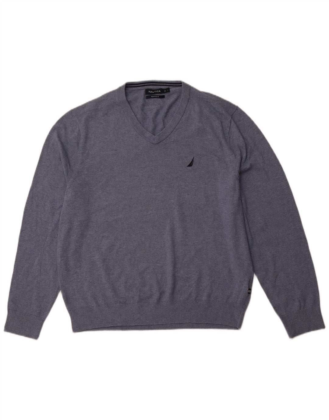 NAUTICA Herren Navtech Pullover mit V-Ausschnitt, groß, blaue Baumwolle