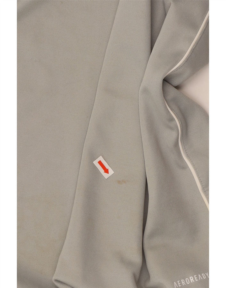 ADIDAS Herren Aeroready Zip Neck Pullover Trainingsanzug Top XL Grau Polyester