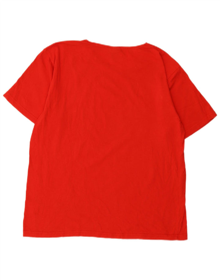 Reebok Herren Grafik-T-Shirt-Oberteil, groß, rote Baumwolle