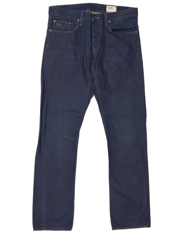 G-Star Herren Straight Jeans W34 L32 Marineblaue Baumwolle