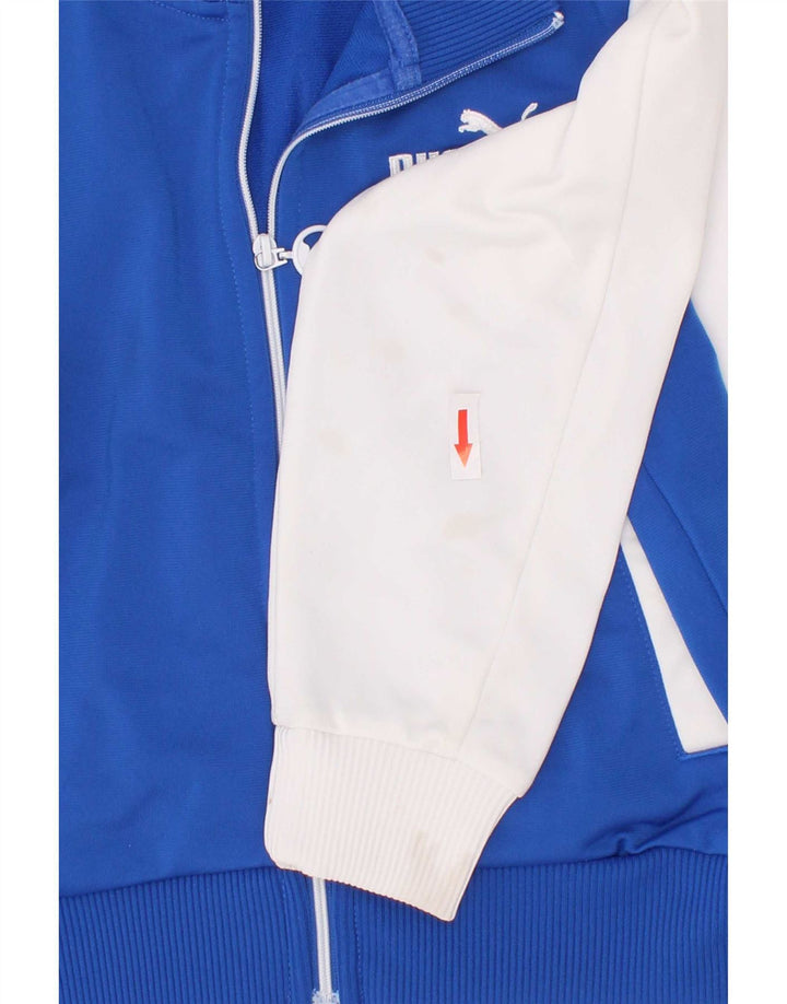 Puma Jungen Grafik-Trainingsanzug-Top-Jacke, 3–4 Jahre, blaues Farbblock-Polyester