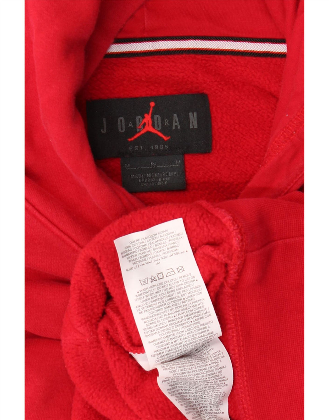 Jordan Herren Kapuzenpullover aus mittelroter Baumwolle