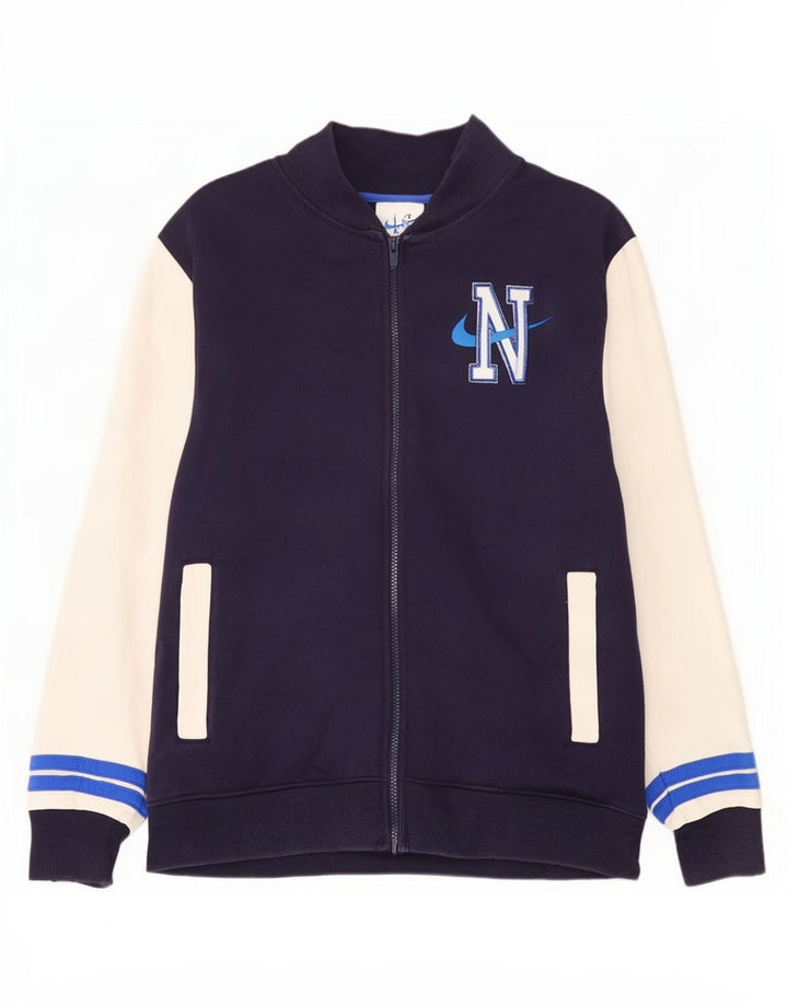 Nike Herren-Trainingsanzug mit grafischem Oberteil, große marineblaue Farbblock-Baumwolle