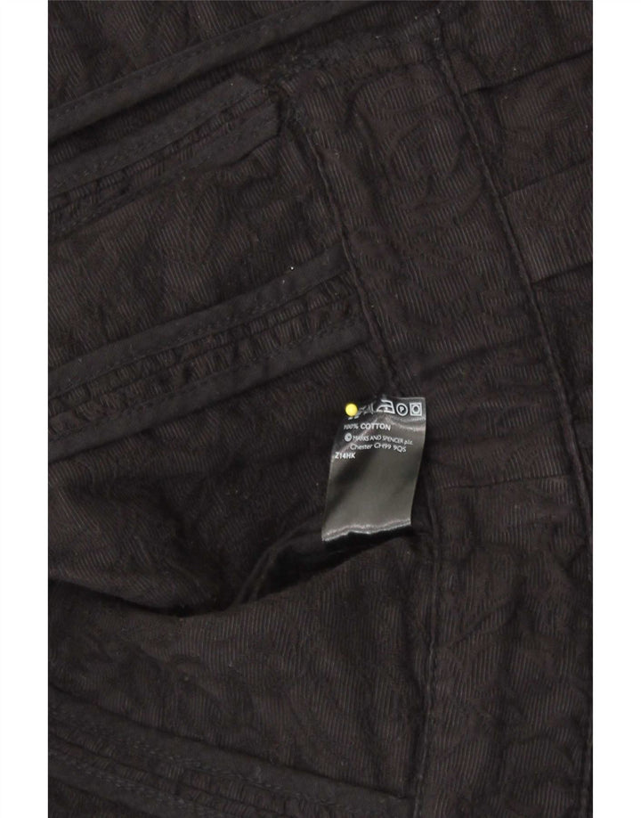 Marks & Spencer Damen Crop Blazerjacke mit 3/4-Ärmeln, Gr. 14, Schwarz