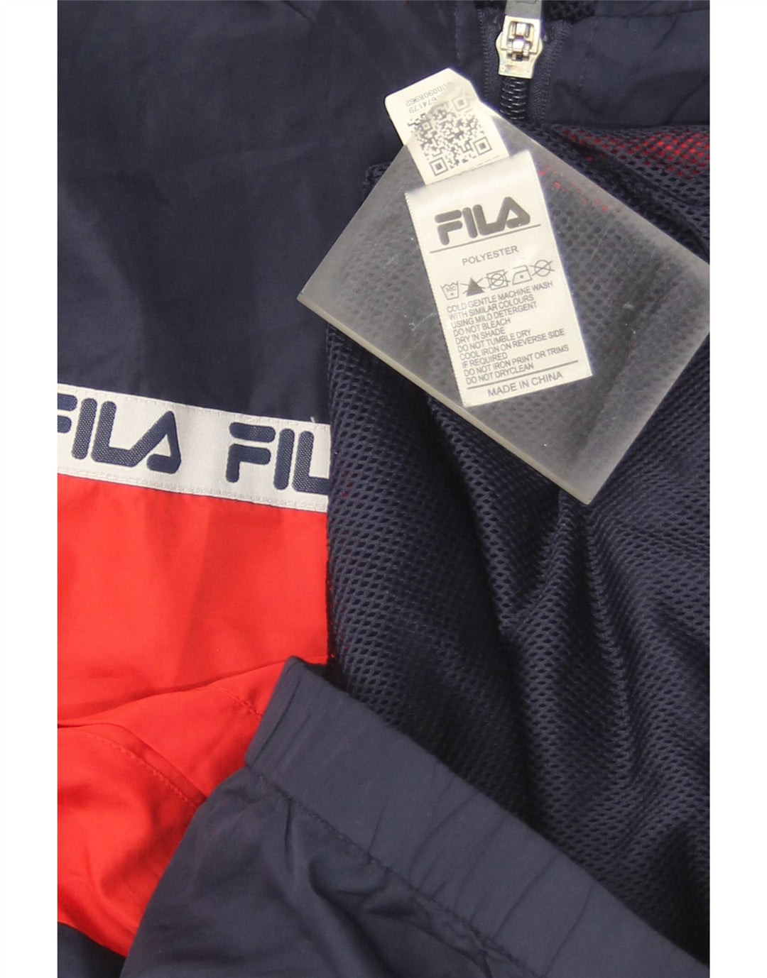 Fila Jungen-Trainingsanzugoberteil mit Grafik, 11–12 Jahre, Marineblau, Farbblock