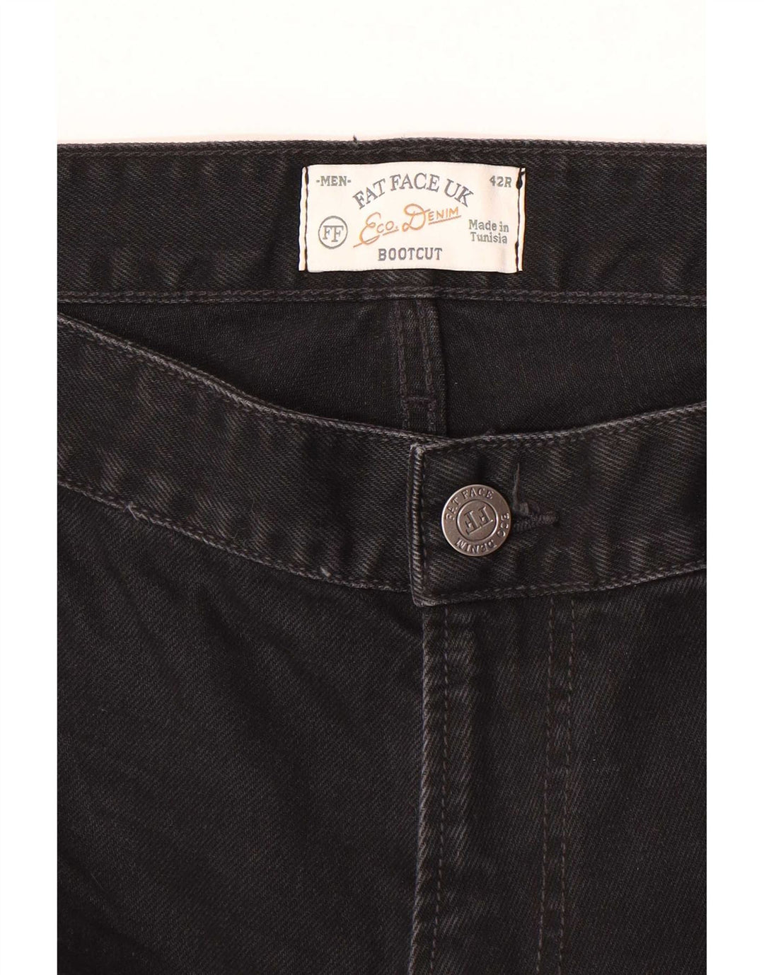 Fat Face Bootcut-Jeans für Herren, W42, L31, schwarze Baumwolle