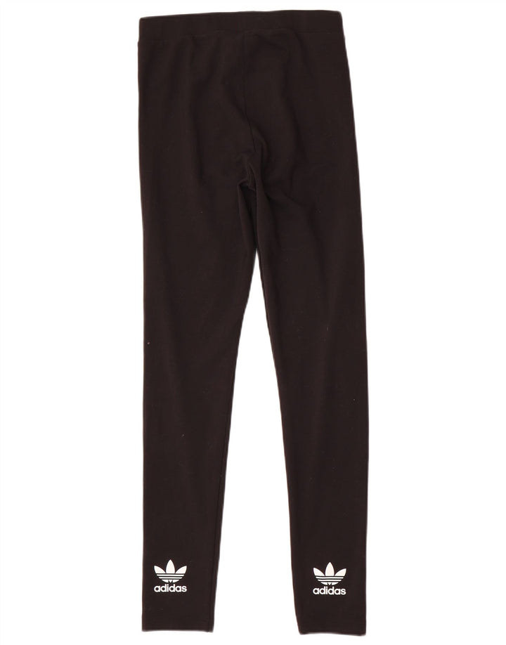 Adidas Damen Graphic Leggings UK 10 Small Schwarz Polyester