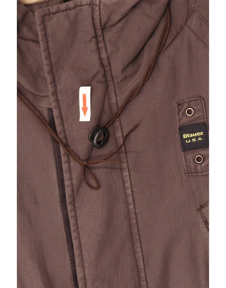Blauer Herren-Jacke mit Kapuze, gepolstert, UK 36, Größe S, braun, Polyamid