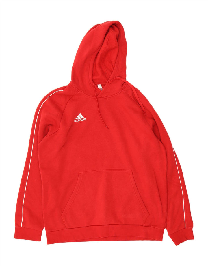 ADIDAS Mens Hoodie Jumper XL Red Cotton Vintage Adidas and Second-Hand Adidas from Messina Hembry 