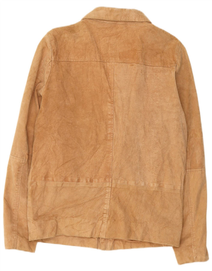 JACK & JONES Mens Suede Jacket UK 40 Large Beige