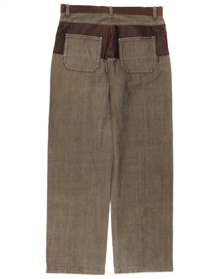 Marlboro Classics Herren Straight Jeans W32 L34 Graue Colourblock-Baumwolle