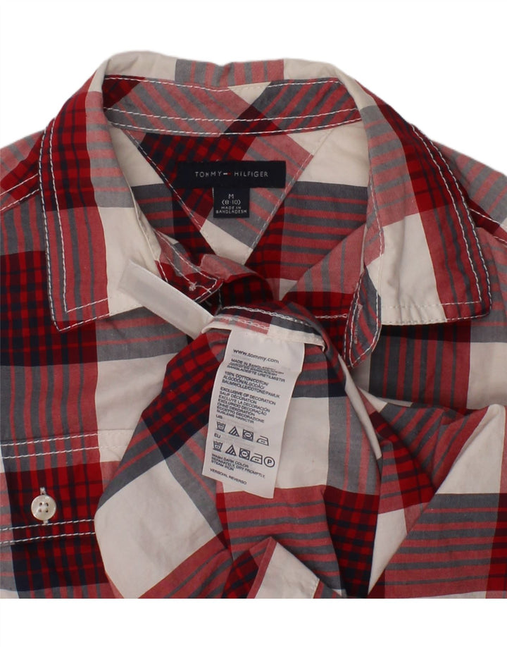 TOMMY HILFIGER Boys Shirt 8-9 Years Medium Red Check Cotton