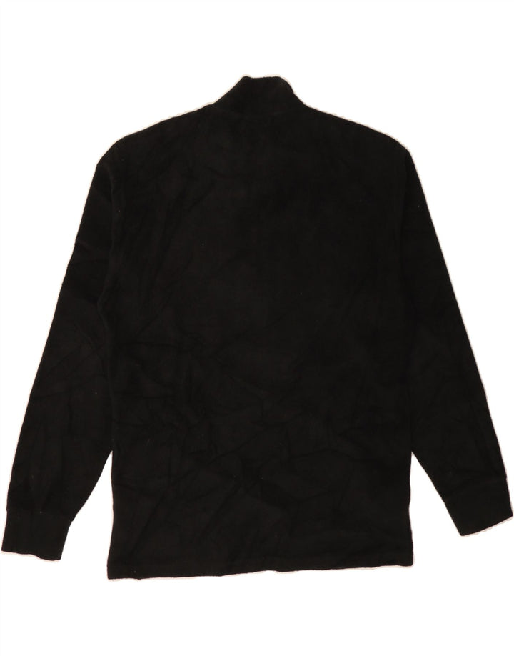 FILA Mens Zip Neck Fleece Jumper Small Black Polyester Vintage Fila and Second-Hand Fila from Messina Hembry 