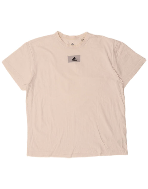 Adidas Herren T-Shirt Top Large Weiß Baumwolle