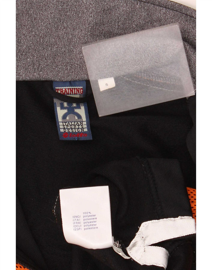 Lotto Herren-Trainingsanzugoberteil mit Grafik, Größe S, orangefarbenes Farbblock-Polyester