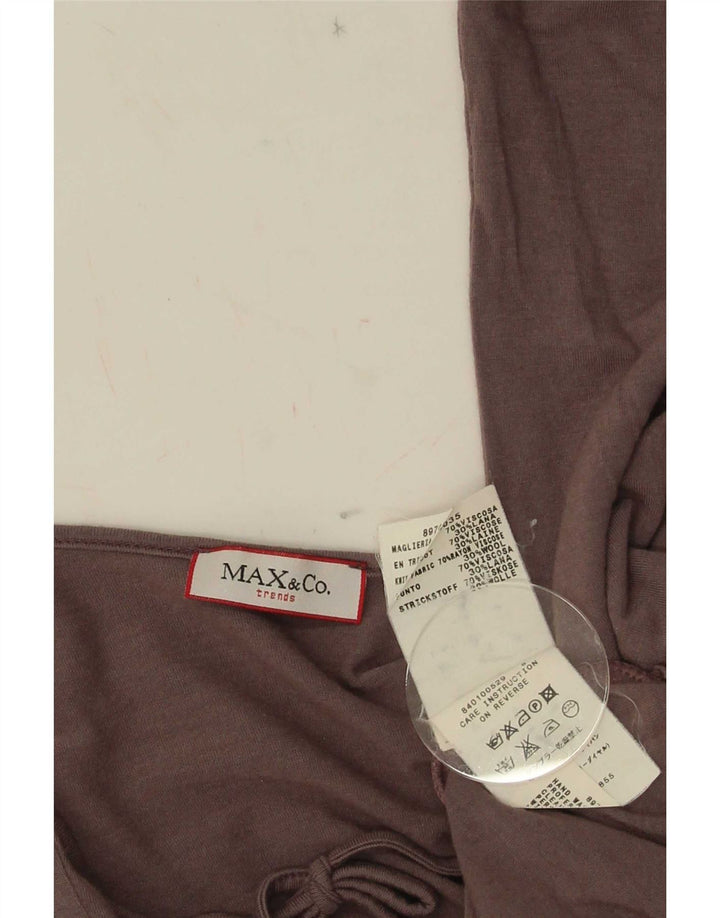 Max & Co. Damen Top 3/4 Ärmel UK 12 Mittelbraune Viskose