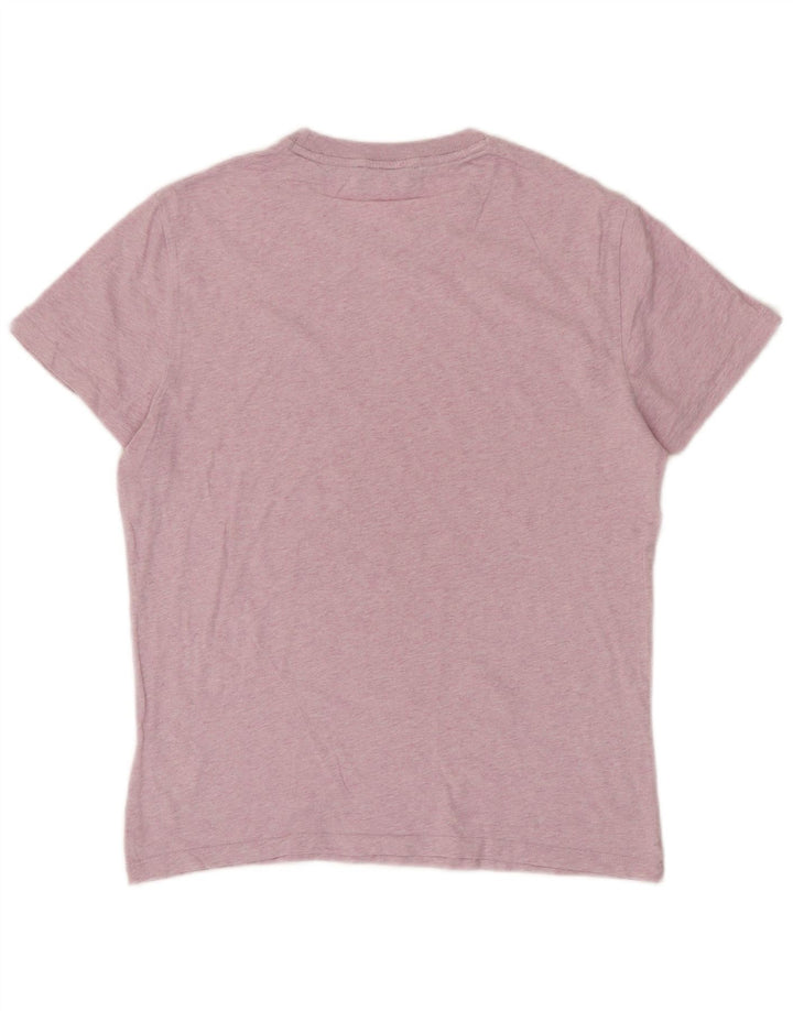 SUPERDRY Herren-T-Shirt-Oberteil, groß, rosa gesprenkelte Baumwolle
