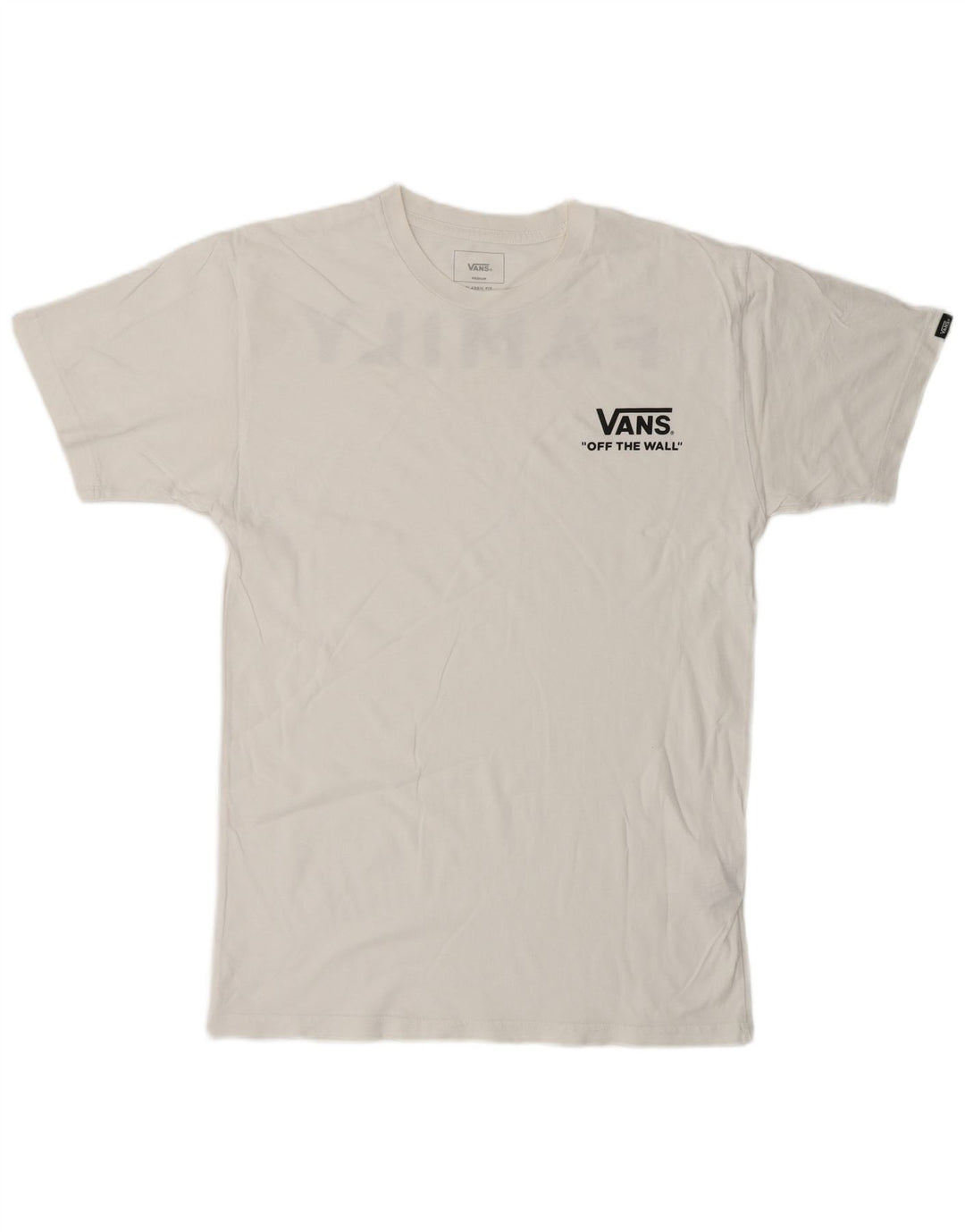 VANS Herren Classic Fit Grafik-T-Shirt-Oberteil aus mittelweißer Baumwolle