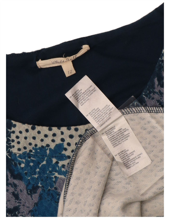 White Stuff Damen-Etuikleid mit 3/4-Ärmeln, Größe M, Marineblau, geblümt