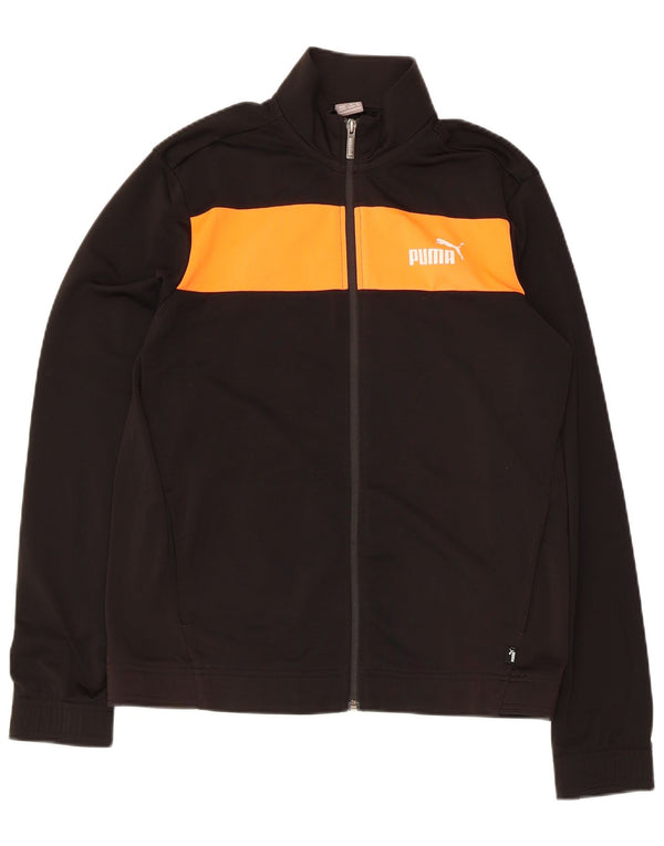 Puma Jungen-Trainingsanzug-Top-Jacke, 15–16 Jahre, Schwarz, Farbblock