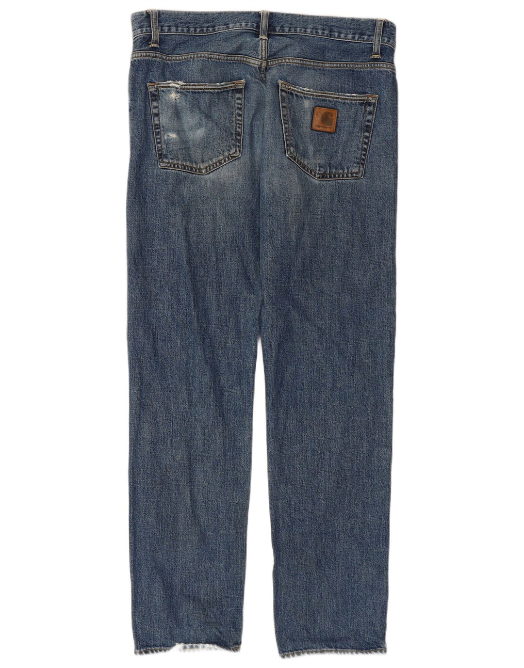 CARHARTT Herren Straight Jeans W34 L32 Blaue Baumwolle