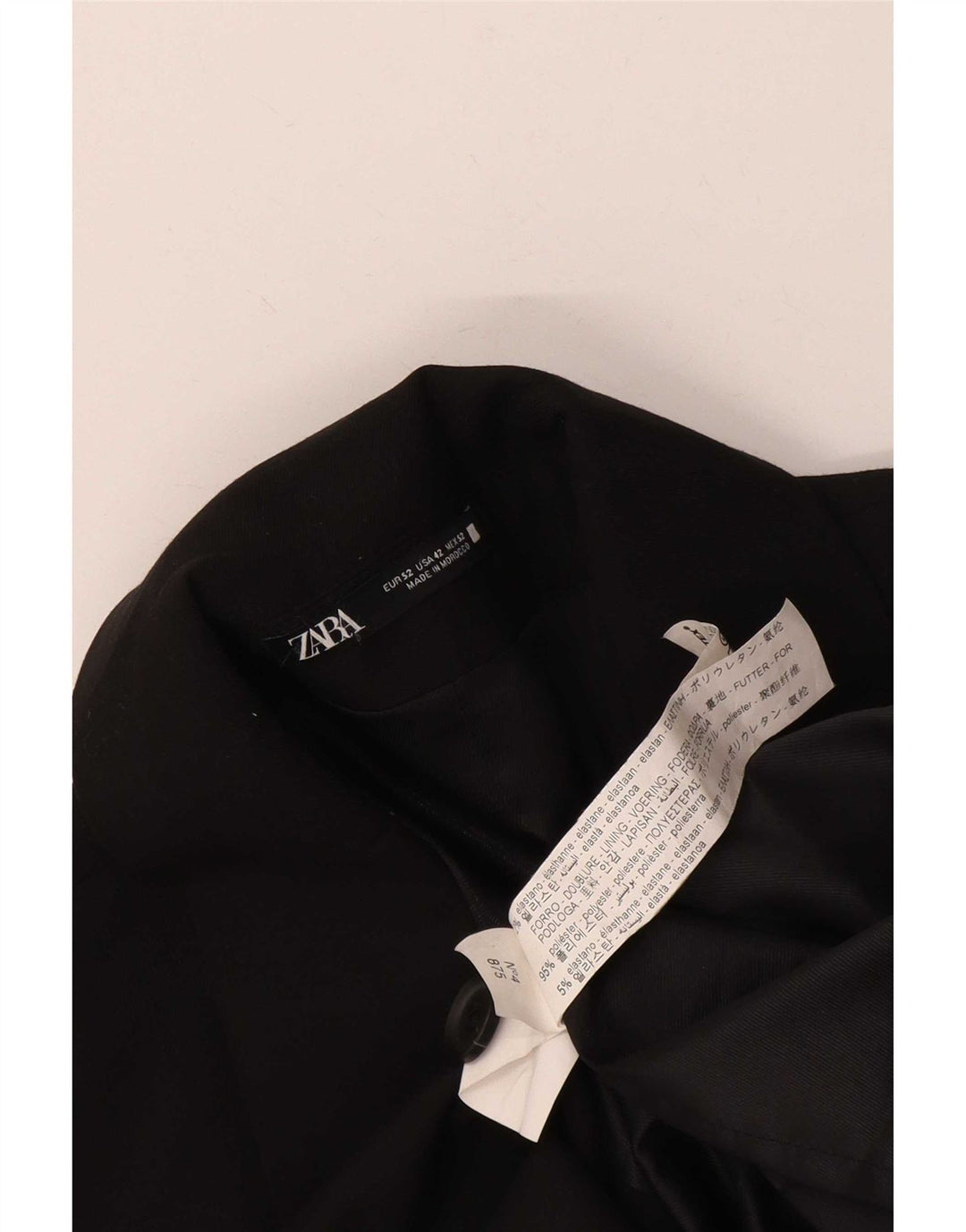 Zara Herren Blazer Jacke EU 52 Large Schwarz Polyester