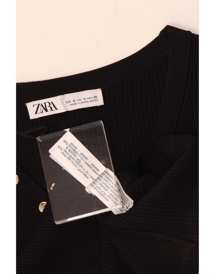 Zara Damen-Langarm-Cardigan-Oberteil, Größe S, Größe S, Schwarz, Polyamid