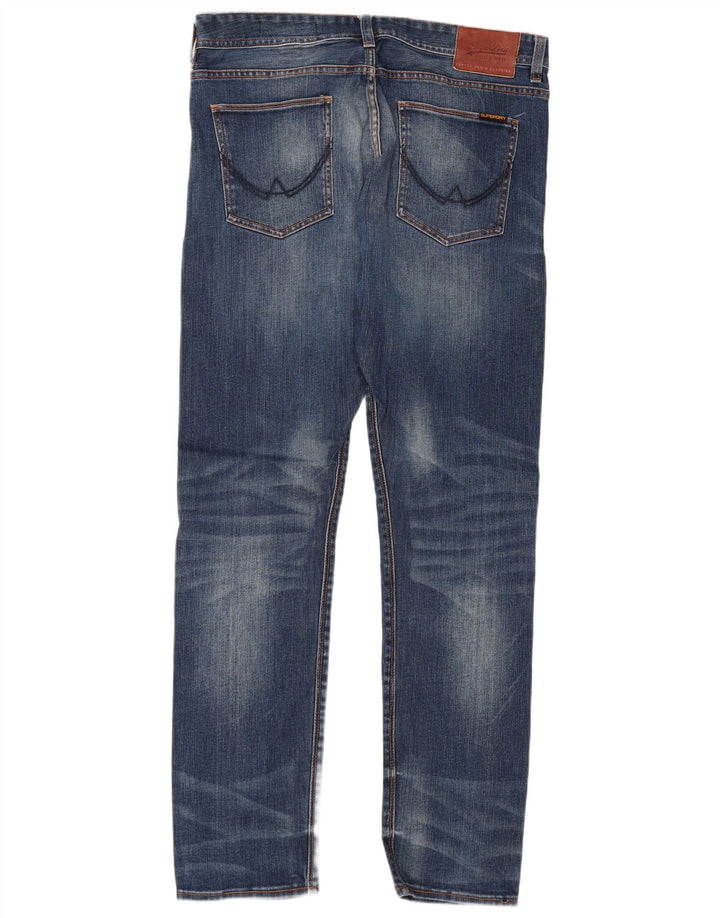 SUPERDRY Herren-Jeans, Standard-Passform, Röhrenjeans, W34, L32, Blau, Baumwolle