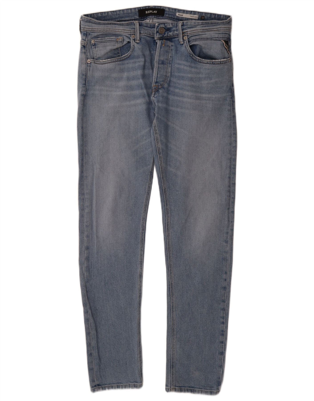REPLAY Herren Willbi Regular Slim Jeans W32 L32 Blaue Baumwolle