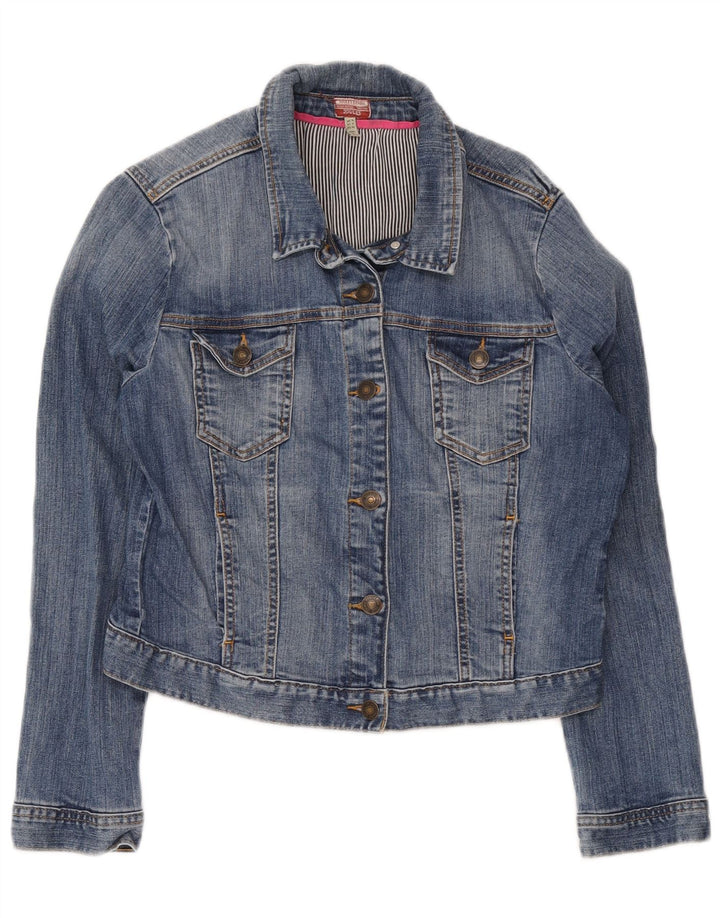 Joules Damen Crop Denim Jacke UK 16 Large Blaue Baumwolle