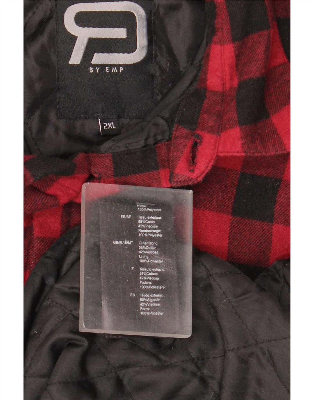 EMP Herren Lumberjack Flanellhemd 2XL Red Gingham Cotton