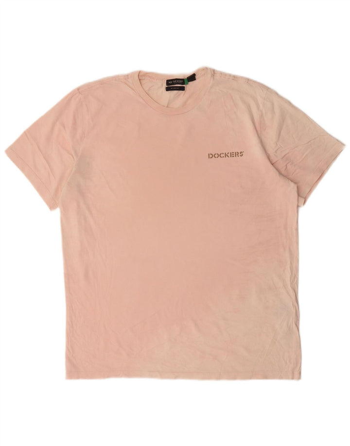 Dockers Herren Slim T-Shirt Top Large Rosa Baumwolle