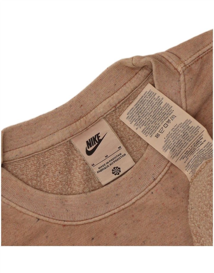 Nike Herren-Sweatshirt-Pullover, mittelbeige, gesprenkelte Baumwolle