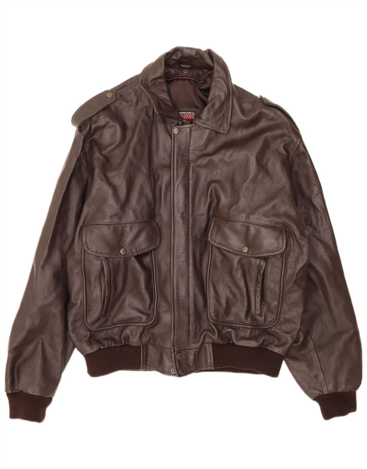 Bomb Boogie Herren Lederfliegerjacke UK 42 XL Braun