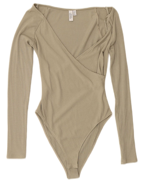 & OTHER STORIES Damen Langarm-Body UK 10 Small Grün Modal