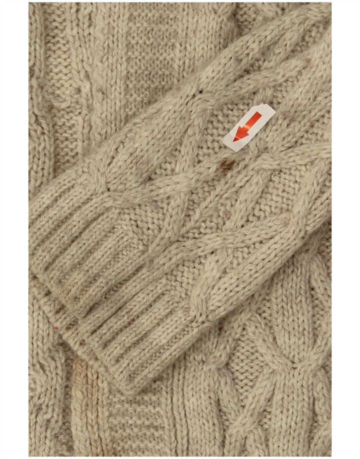 Marks & Spencer Damen Übergroßer offener Cardigan-Pullover UK 12 Mittelbeige