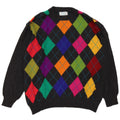 Benetton Herren-Pullover mit Rundhalsausschnitt, IT 50, mittelgrau, Argyle/Diamant
