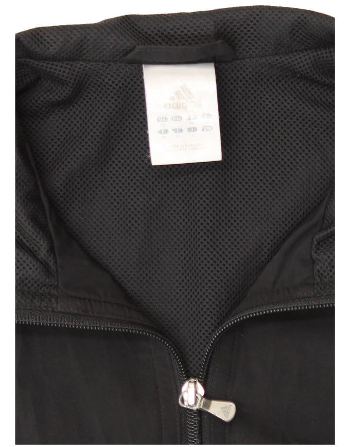 Adidas Damen Trainingsanzug Top Jacke UK 12 Medium Schwarz Polyester