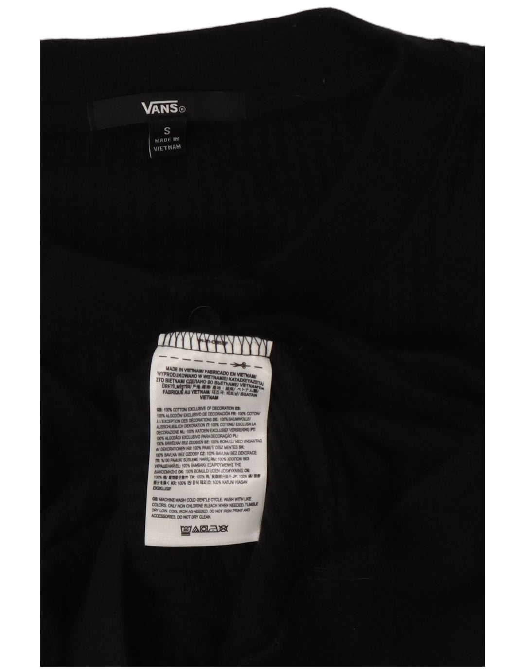 Vans Damen-Sweatshirt, übergroß, kurz geschnitten, mit Knopfleiste, Gr. 10, Größe S, Schwarz