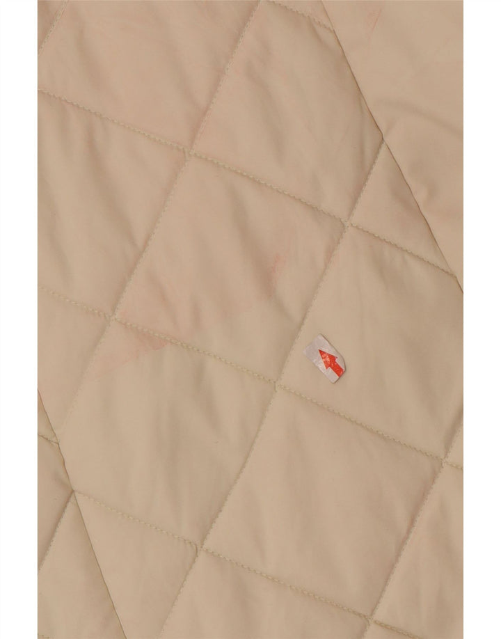 Slam Womens Quilted Overcoat UK 16 Large Off White Colourblock
