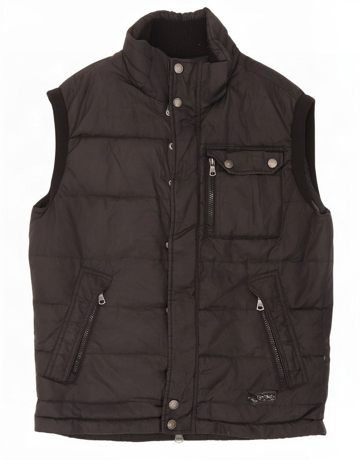 Gepolsterte Herrenweste von Gas, UK 38, mittelschwarzes Nylon
