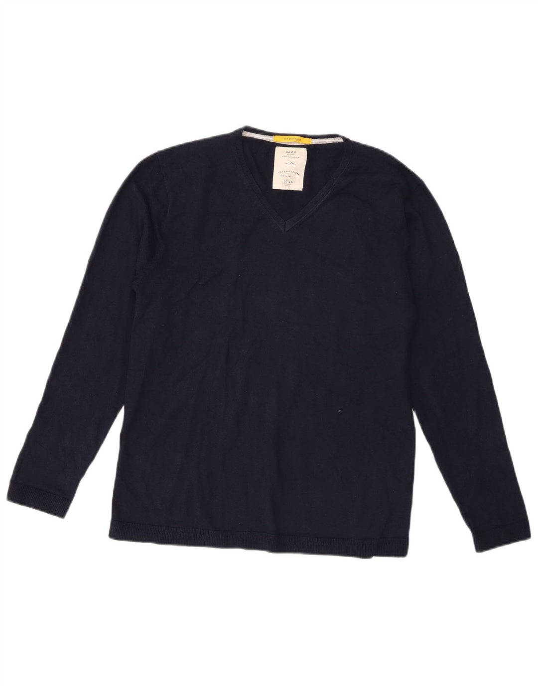 Zara Jungen-Pullover mit V-Ausschnitt, 13–14 Jahre, Marineblau
