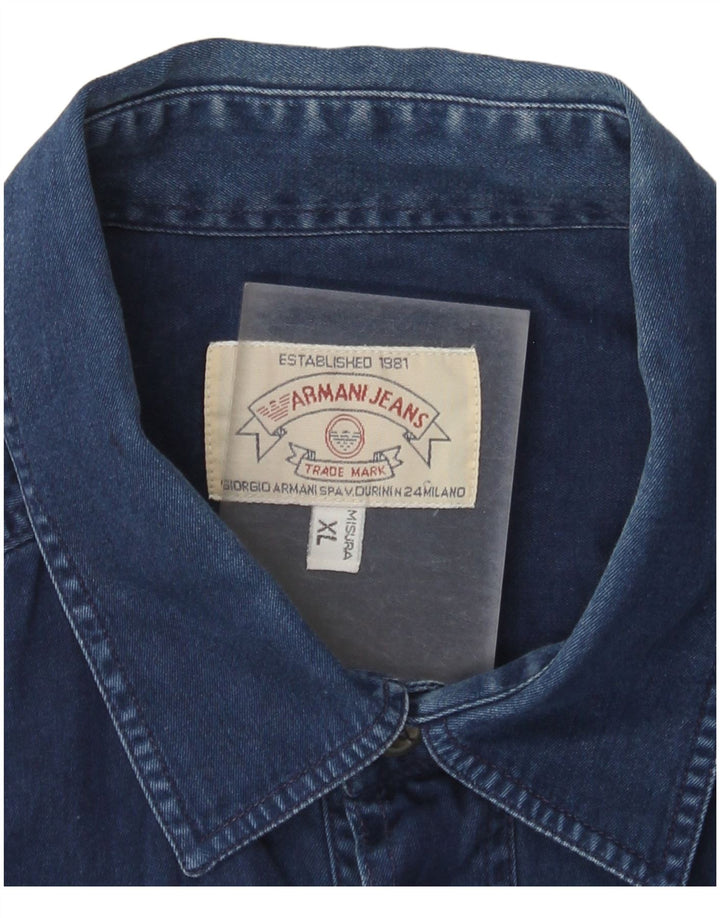 Armani Jeans Herren Jeanshemd XL Marineblau