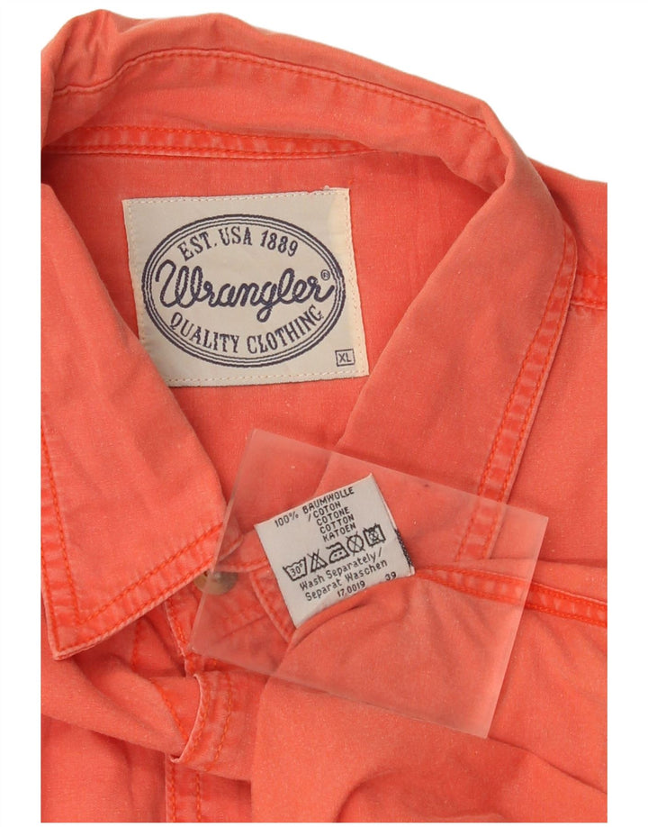 Wrangler Herren Kurzarmhemd XL Orange Baumwolle